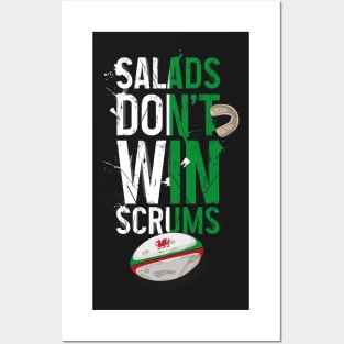 Wales Rugby / Salads don't win scrums / funny rugby Posters and Art
